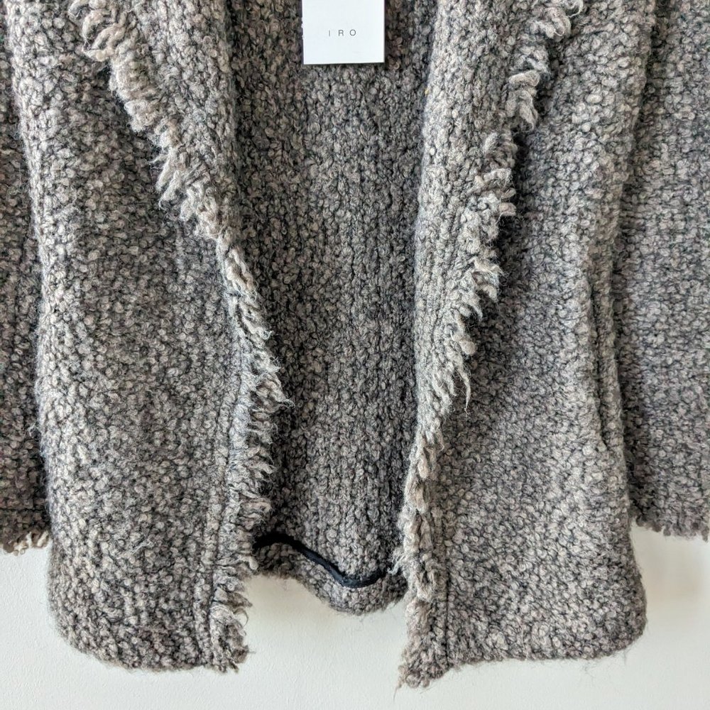 NWT IRO Campbell Frayed Boucle Knit Wool Cardigan Sweater Jacket - Picture 6 of 9